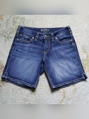 2000s SILVER jean Shorts